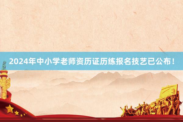2024年中小学老师资历证历练报名技艺已公布！